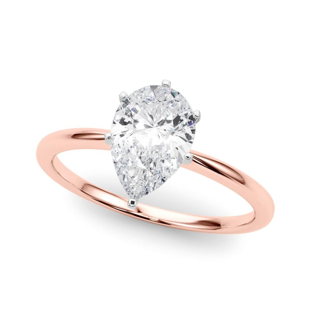 Rylos 14K White/Rose/Yellow Gold Solitaire Set Solitaire Set Engagement Ring | Pear Cut | Certified Lab Grown Diamond Ring | VS-SI Quality | Available in Size 5-10