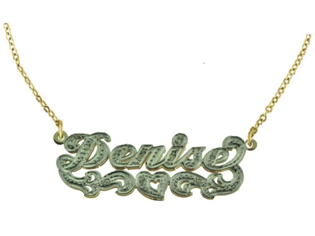 Rylos Necklaces For Women Gold Necklaces for Women & Men Yellow Gold Plated Silver or Sterling Silver Personalized 13MM Double Nameplate Necklace Diamonds Special Order, Made to Order 18 inch chain