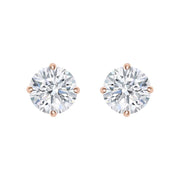 RYLOS 0.5 to 6 Carats Classic Round Diamond Martini Stud Earrings | Genuine 14K White/Rose/Yellow Gold, Sturdy 4-Prong Mounting, Lab-Grown Diamonds Earrings