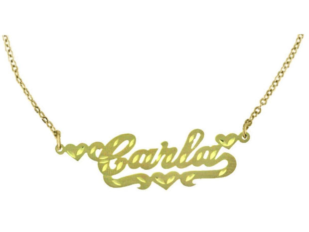 Rylos Necklaces For Women Gold Necklaces for Women & Men 14K White Gold or Yellow Gold Personalized 9MM Nameplate Necklace Diamond Cut Special Order, Made to Order With 18 inch chain. Necklace