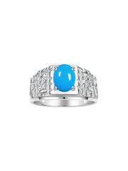 Rylos Men's Rings Designer Nugget Ring: Oval 9X7MM Gemstone & Sparkling Diamonds - Color Stone Birthstone Rings for Men, Sterling Silver Rings in Sizes 8-13. Mens Jewelry