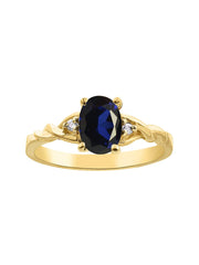 Rylos Timeless 14K Yellow Gold Birthstone Ring - 7X5MM Oval Gemstone & Sparkling Diamonds - Women's Jewelry, Sizes 5-10