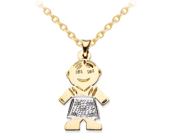 Rylos Necklaces For Women Gold Necklaces for Women & Men Yellow Gold or White Gold Personalized Diamond & Colorstone Boy Necklace Special Order, Made to Order With 18 inch chain. 25x16mm Necklace