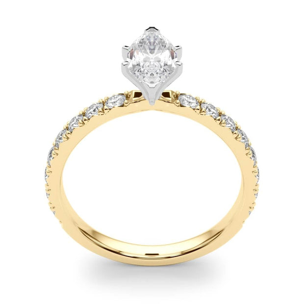 Rylos 14K White/Rose/Yellow Gold Engagement Rings | Marquise Cut | Certified Lab Grown Diamond Ring | VS-SI Quality | Available in Size 5-10