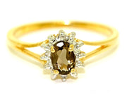 Rylos Rings For Women 14K Yellow Gold - June Birthstone Ring Smoky Quartz 6X4MM Color Stone Gemstone Jewelry For Women Gold Ring