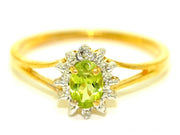 Rylos Rings For Women 14K White Gold - August Birthstone Ring Peridot 6X4MM Color Stone Gemstone Jewelry For Women Gold Ring