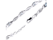 Rylos Bracelets for Women 925 Sterling Silver XOXO Hugs & Kisses Tennis Bracelet Gemstone & Genuine Diamonds Adjustable to Fit 7"-8" Wrist, 10 Gorgeous 6X4MM Jewelry for Women Friendship Bracelets