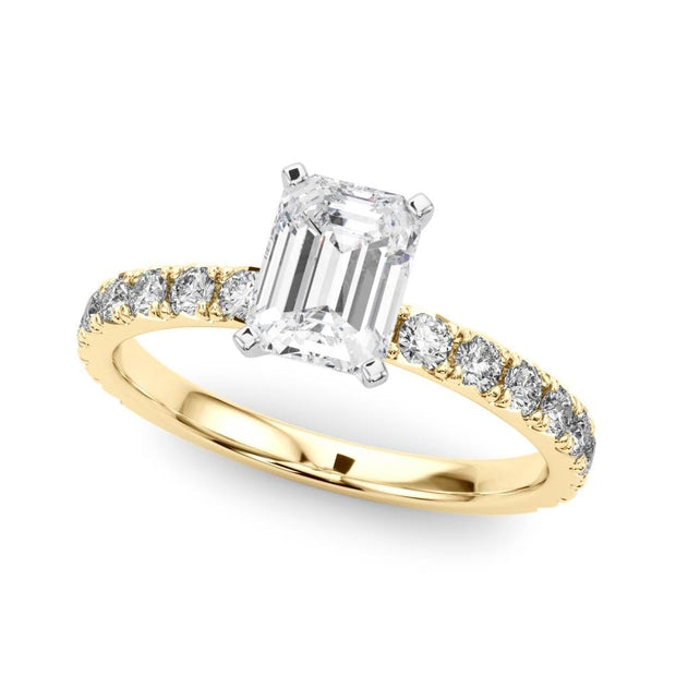 Rylos 14K White/Rose/Yellow Gold Engagement Rings | Emerald Cut | Certified Lab Grown Diamond Ring | VS-SI Quality | Available in Size 5-10