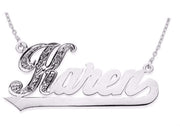 RYLOS Necklaces For Women Gold Necklaces for Women & Men Yellow Gold Plated Silver or Sterling Silver Personalized 0.05 Carat Diamond Shiny Nameplate Necklace Special Order, Made to Order Necklace