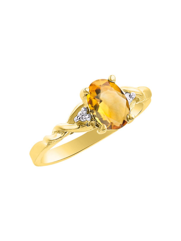 Rylos Timeless 14K Yellow Gold Birthstone Ring - 7X5MM Oval Gemstone & Sparkling Diamonds - Women's Jewelry, Sizes 5-10