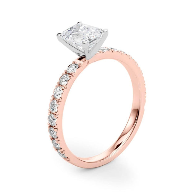 Rylos 14K White/Rose/Yellow Gold Engagement Rings | Emerald Cut | Certified Lab Grown Diamond Ring | VS-SI Quality | Available in Size 5-10