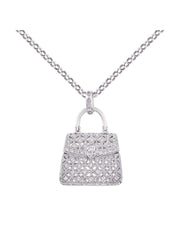 Rylos Great Conversation Starter Diamond Designer Purse Necklace in 14K Yellow Gold or 14K White Gold with 18" Solid Gold Chain