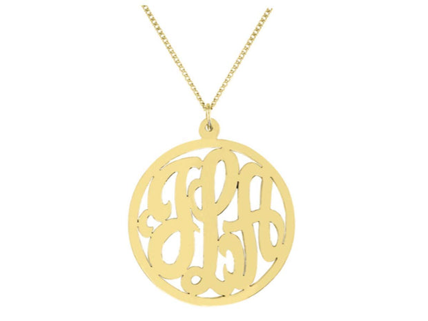 RYLOS Necklaces For Women Gold Necklaces for Women & Men 925 Sterling Silver or Yellow Gold Plated Silver Monogram Necklace Personalized 35mm Special Order, Made to Order Necklace