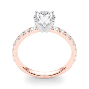 Rylos 14K White/Rose/Yellow Gold Engagement Rings | Round Cut | Certified Lab Grown Diamond Ring | VS-SI Quality | Available in Size 5-10