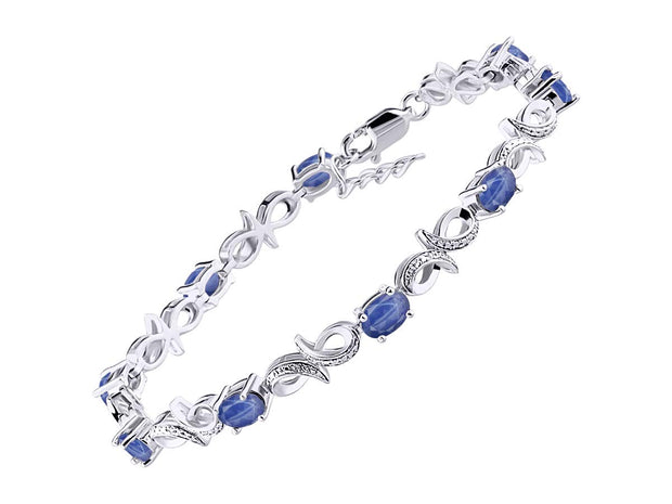 Rylos Bracelets for Women 925 Sterling Silver Infinity Tennis Bracelet Gemstone & Diamonds Adjustable to Fit 7"-8" Wrist, 9 Gorgeous 6X4MM Jewelry for Women Friendship Bracelets