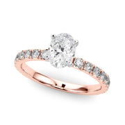 Rylos 14K White/Rose/Yellow Gold Engagement Rings | Oval Cut | Certified Lab Grown Diamond Ring | VS-SI Quality | Available in Size 5-10