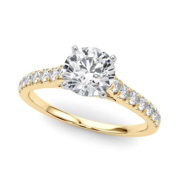 Rylos 14K White/Rose/Yellow Gold Engagement Ring Prong Set | Round Cut | Certified Lab Grown Diamond Ring | VS-SI Quality | Available in Size 5-10