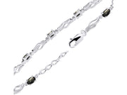 Rylos Bracelets for Women 925 Sterling Silver Serenity Wave Tennis Bracelet Gemstone & Diamonds Adjustable to Fit 7"-8" Wrist, 9 Gorgeous 5X3MM Jewelry for Women Friendship Bracelets