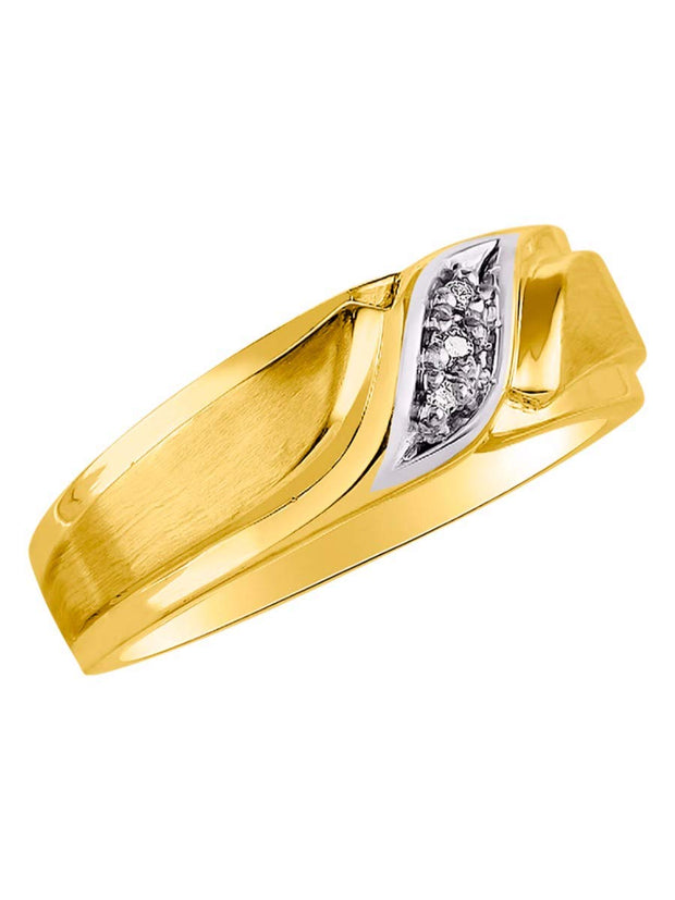 Rylos His/Hers Wedding Bands, featuring Diamonds set in premium Yellow Gold Plated Silver, Available in sizes 6-13, symbolize your commitment with timeless elegance.