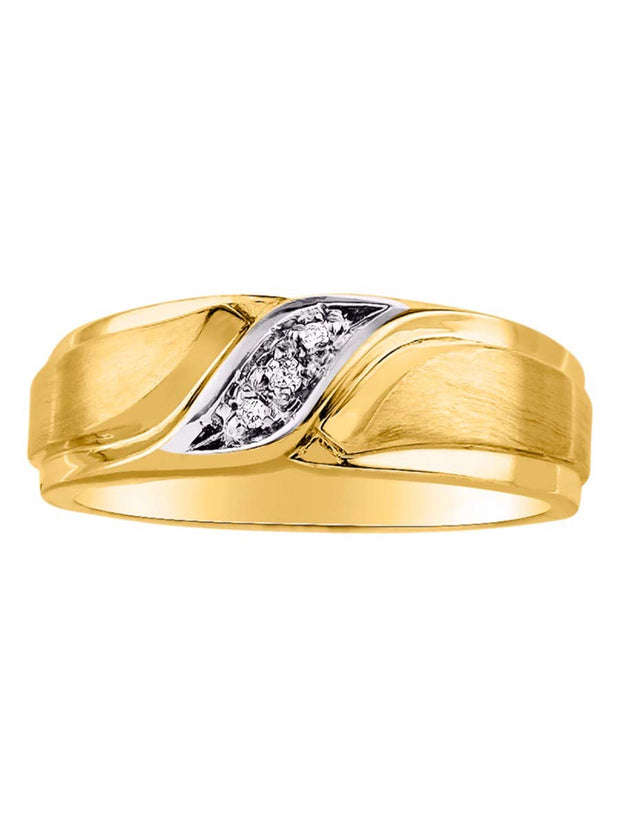 Rylos His/Hers Wedding Bands, featuring Diamonds set in premium Yellow Gold Plated Silver, Available in sizes 6-13, symbolize your commitment with timeless elegance.