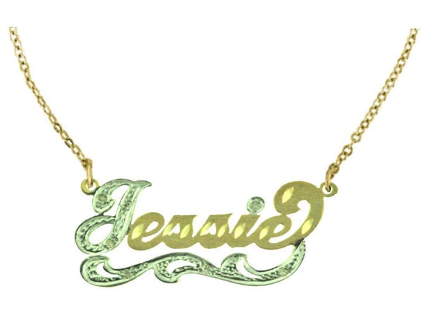 Rylos Necklaces For Women Gold Necklaces for Women & Men Sterling Silver or Yellow Gold Plated Silver Personalized 13MM Nameplate Necklace Diamonds Special Order, Made to Order 18 inch chain