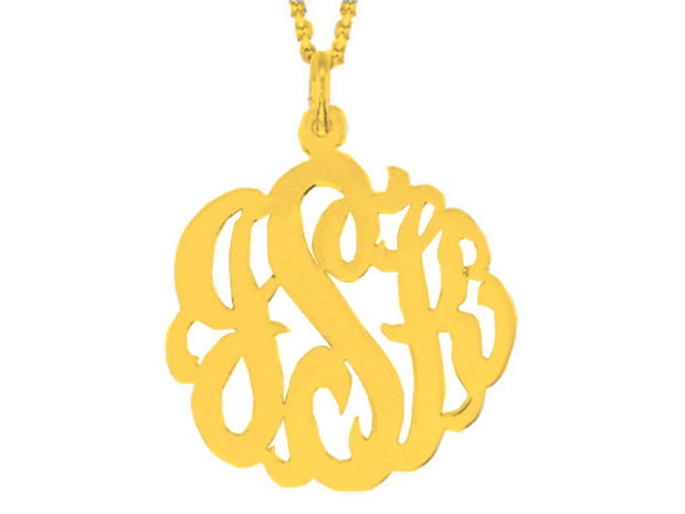 RYLOS Necklaces For Women Gold Necklaces for Women & Men 925 Sterling Silver or Yellow Gold Plated Silver Monogram Necklace Personalized 25mm Special Order, Made to Order Necklace