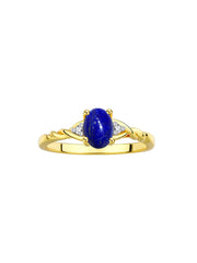 Rylos Yellow Gold Plated Silver Classic Birthstone Ring - 7X5MM Oval Gemstone & Diamonds - Women's Jewelry, Sizes 5-10