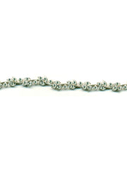 Rylos Diamond Tennis Bracelet Classic 14K White Gold Flower Leaf Design Round Diamonds - 7 1/4"*