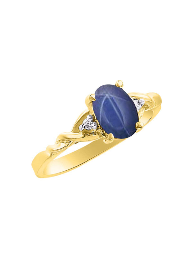 Rylos Timeless 14K Yellow Gold Birthstone Ring - 7X5MM Oval Gemstone & Sparkling Diamonds - Women's Jewelry, Sizes 5-10