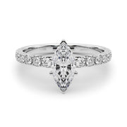 Rylos 14K White/Rose/Yellow Gold Engagement Rings | Marquise Cut | Certified Lab Grown Diamond Ring | VS-SI Quality | Available in Size 5-10