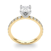 Rylos 14K White/Rose/Yellow Gold Engagement Rings | Princess Cut | Certified Lab Grown Diamond Ring | VS-SI Quality | Available in Size 5-10