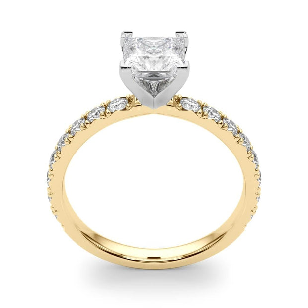 Rylos 14K White/Rose/Yellow Gold Engagement Rings | Princess Cut | Certified Lab Grown Diamond Ring | VS-SI Quality | Available in Size 5-10