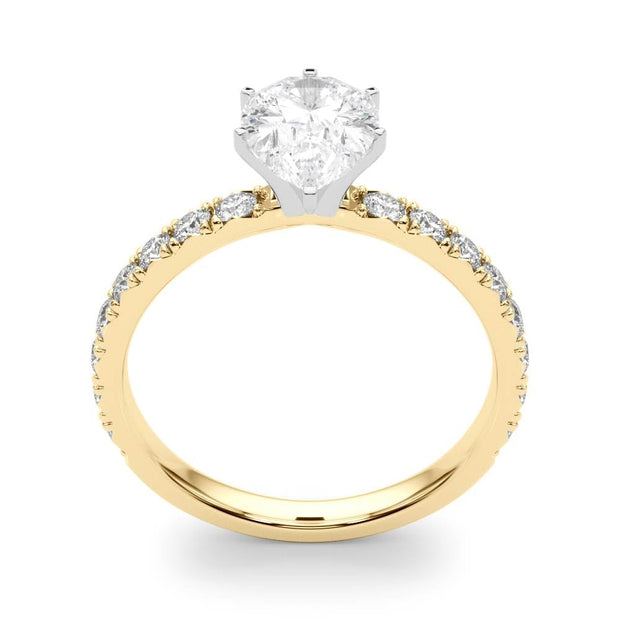 Rylos 14K White/Rose/Yellow Gold Engagement Rings | Pear Cut | Certified Lab Grown Diamond Ring | VS-SI Quality | Available in Size 5-10