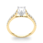 Rylos 14K White/Rose/Yellow Gold Prong Set Prong Set Engagement Ring | Emerald Cut | Certified Lab Grown Diamond Ring | VS-SI Quality | Available in Size 5-10