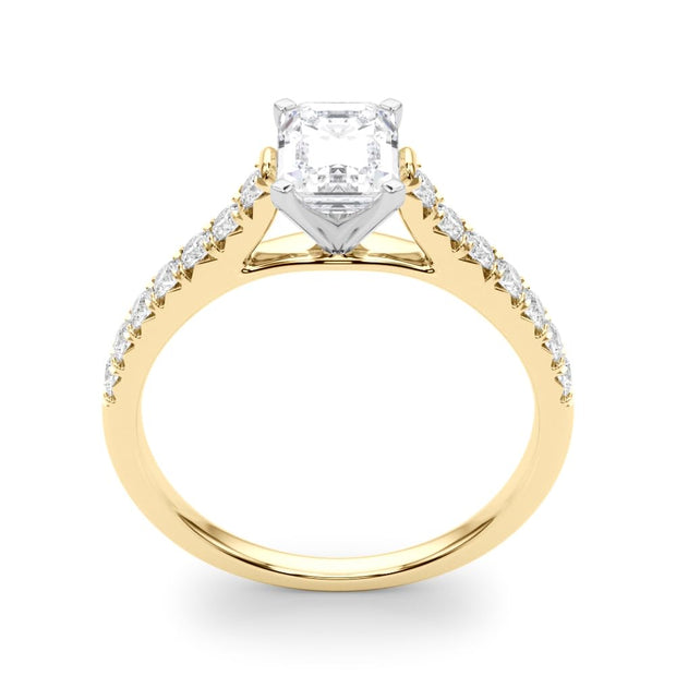 Rylos 14K White/Rose/Yellow Gold Prong Set Prong Set Engagement Ring | Emerald Cut | Certified Lab Grown Diamond Ring | VS-SI Quality | Available in Size 5-10