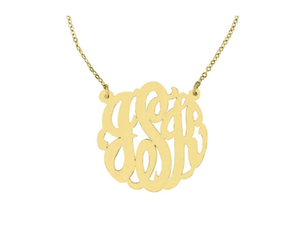 Rylos Necklaces For Women Gold Necklaces for Women & Men 14K Yellow Gold or White Gold Monogram Necklace Personalized 35mm Special Order, Made to Order Large Necklace