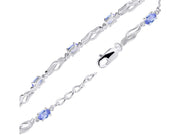 Rylos Bracelets for Women 925 Sterling Silver Serenity Wave Tennis Bracelet Gemstone & Diamonds Adjustable to Fit 7"-8" Wrist, 9-5X3MM Tanzanite Jewelry for Women Friendship Bracelets