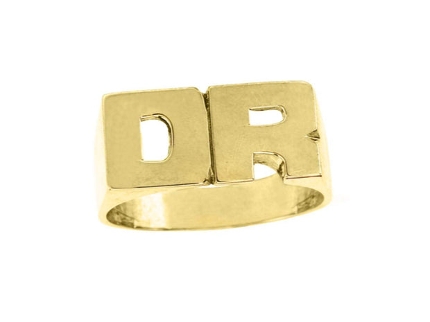 Rylos Rings For Women Jewelry For Women & Men 925 Sterling Silver or Yellow Gold Plated Silver Personalized Initial Ring - Name Ring Unisex Block Style 8mm Special Order, Made to Order Ring