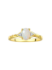 Rylos Yellow Gold Plated Silver Classic Birthstone Ring - 7X5MM Oval Gemstone & Diamonds - Women's Jewelry, Sizes 5-10