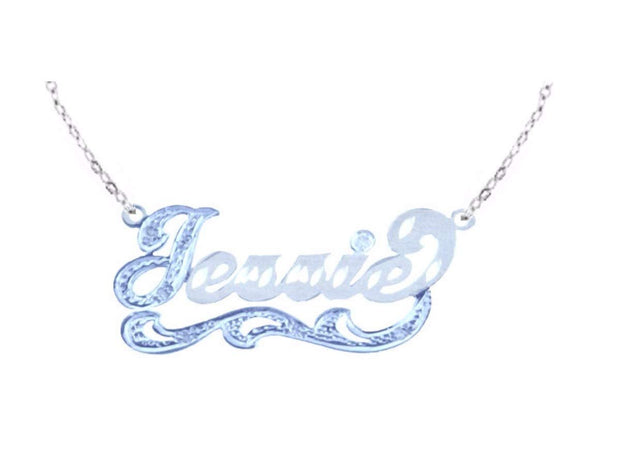 Rylos Necklaces For Women Gold Necklaces for Women & Men 14K White Gold or Yellow Gold Personalized 13MM Nameplate Necklace Genuine Diamond Special Order, Made to Order With 18 inch chain. Necklace