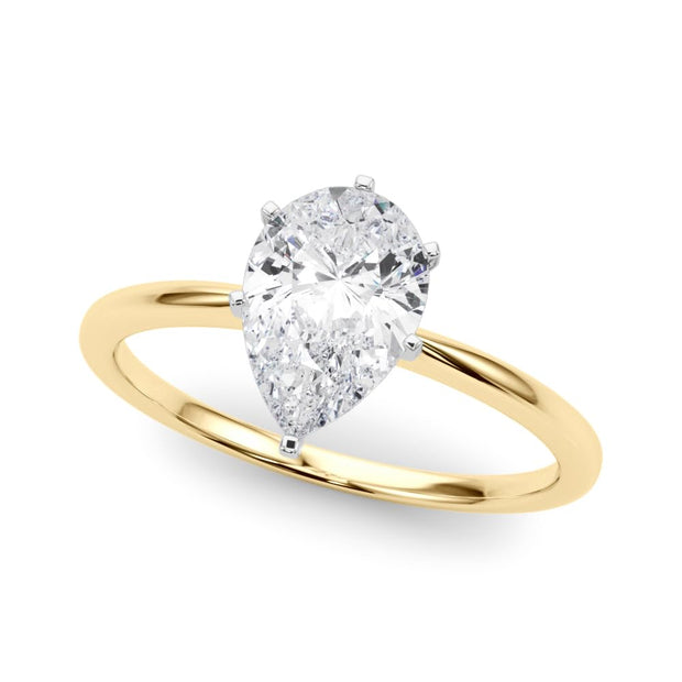 Rylos 14K White/Rose/Yellow Gold Solitaire Set Solitaire Set Engagement Ring | Pear Cut | Certified Lab Grown Diamond Ring | VS-SI Quality | Available in Size 5-10