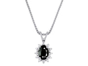 RYLOS Women's Sterling Silver Birthstone Set: Ring, Earring & Pendant Necklace. Gemstone & Diamonds, 6X4MM Birthstone. Perfectly Matching Friendship Jewelry. Sizes 5-10.