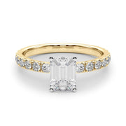 Rylos 14K White/Rose/Yellow Gold Engagement Rings | Emerald Cut | Certified Lab Grown Diamond Ring | VS-SI Quality | Available in Size 5-10