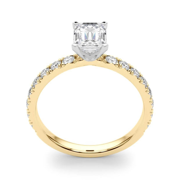 Rylos 14K White/Rose/Yellow Gold Engagement Rings | Emerald Cut | Certified Lab Grown Diamond Ring | VS-SI Quality | Available in Size 5-10