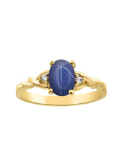 Rylos Yellow Gold Plated Silver Classic Birthstone Ring - 7X5MM Oval Gemstone & Diamonds - Women's Jewelry, Sizes 5-10