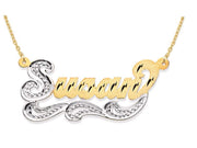 Rylos Necklaces For Women Gold Necklaces for Women & Men Sterling Silver or Yellow Gold Plated Silver Personalized Diamond Look Satin Finish Nameplate Necklace Special Order, Made to Order Necklace