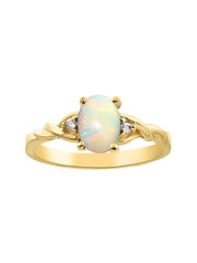 Rylos Yellow Gold Plated Silver Classic Birthstone Ring - 7X5MM Oval Gemstone & Diamonds - Women's Jewelry, Sizes 5-10