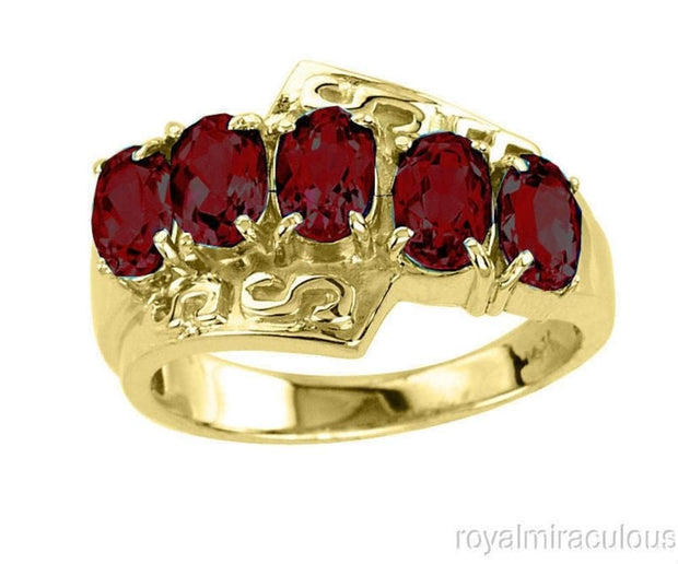 Rylos Rings For Women 14K White Gold - Garnet Ring Greek Style Color Stone Gemstone Jewelry For Women Gold Rings