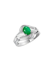 Rylos Designer Swirl Style Ring Sterling Silver 925 : 7X5MM Oval Gemstone & Diamond Accent - Birthstone Jewelry for Women - Available in Sizes 5-10.