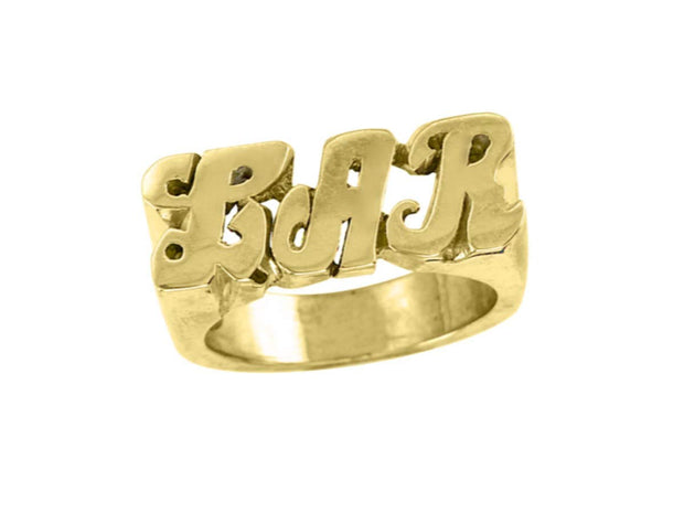 Rylos Rings For Women Jewelry For Women & Men 14K Yellow Gold or White Gold Personalized Initial Ring - Name Ring Unisex Script Style 6mm Special Order, Made to Order Ring